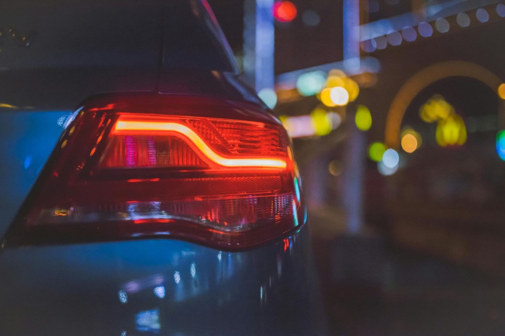 Rear view of a VW Golf tail light.